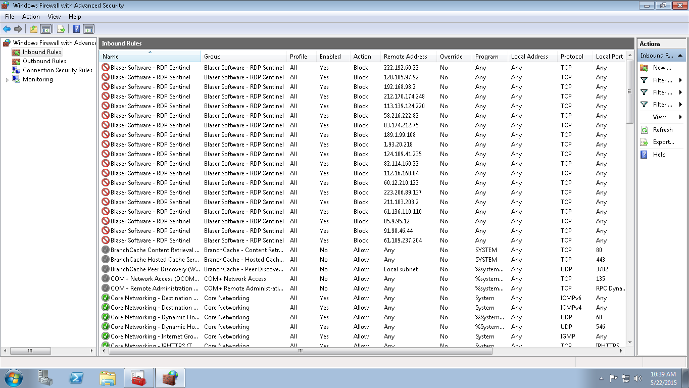 Blaser RDP Sentinel - Windows
                            Firewall - Blocking Brute Force