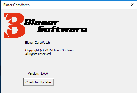 Blaser
                          CertWatch About Screen