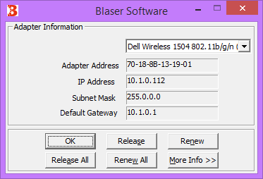 Blaser winipcfg - basic
                          info